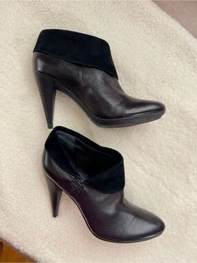 Coach Leather Fold-Over Ankle Booties